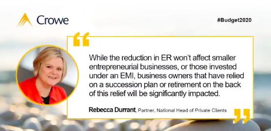 Rebecca Durrant Budget 2020