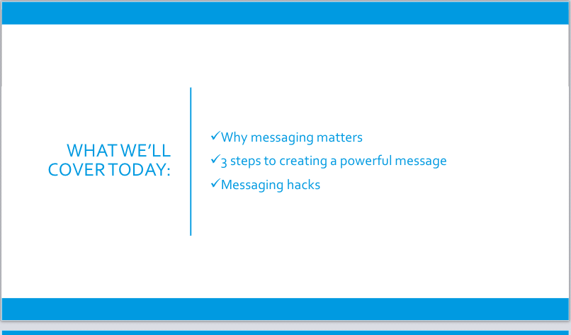 Sales messaging workshop