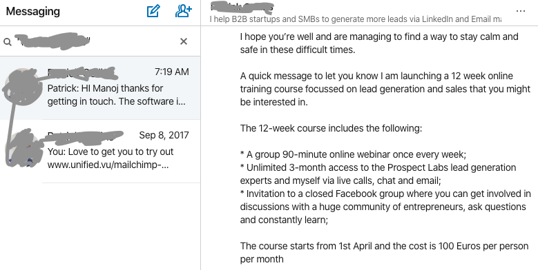 Linkedin Automated Messages