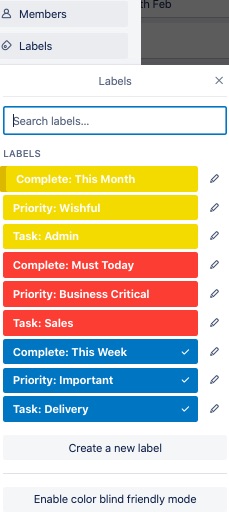 Trello labels after simplification