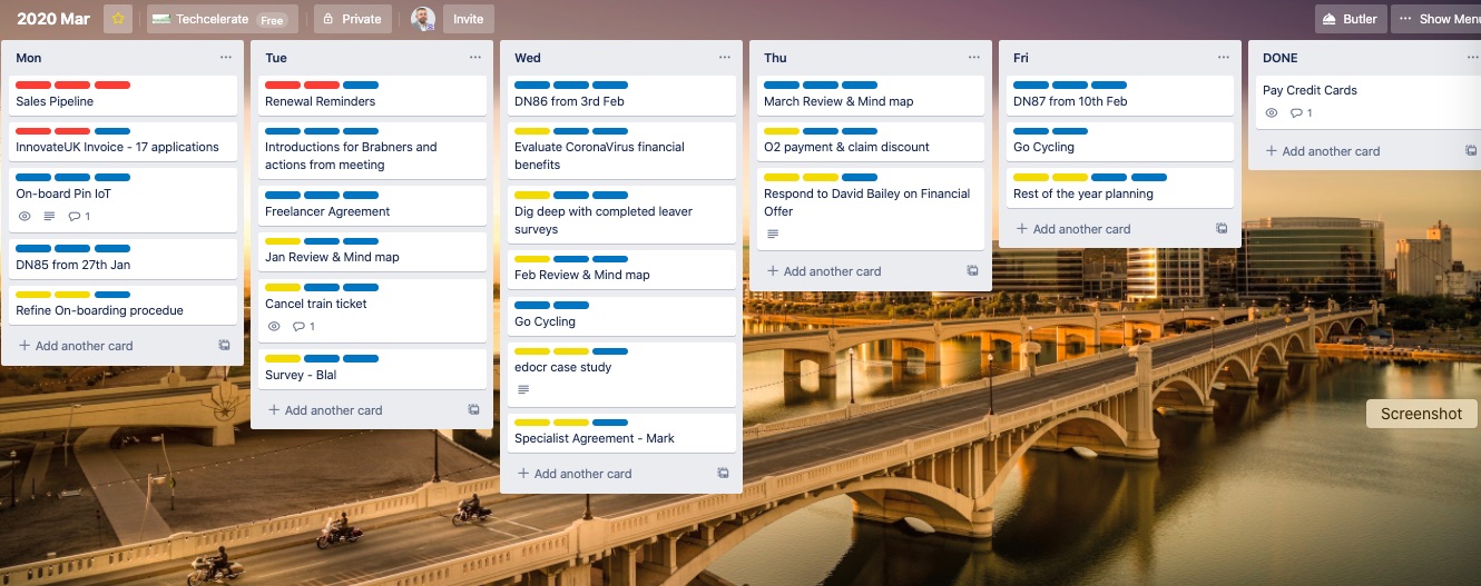 Trello after simplification