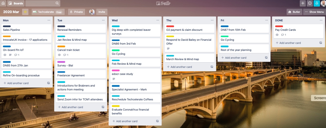 Trello before simplification