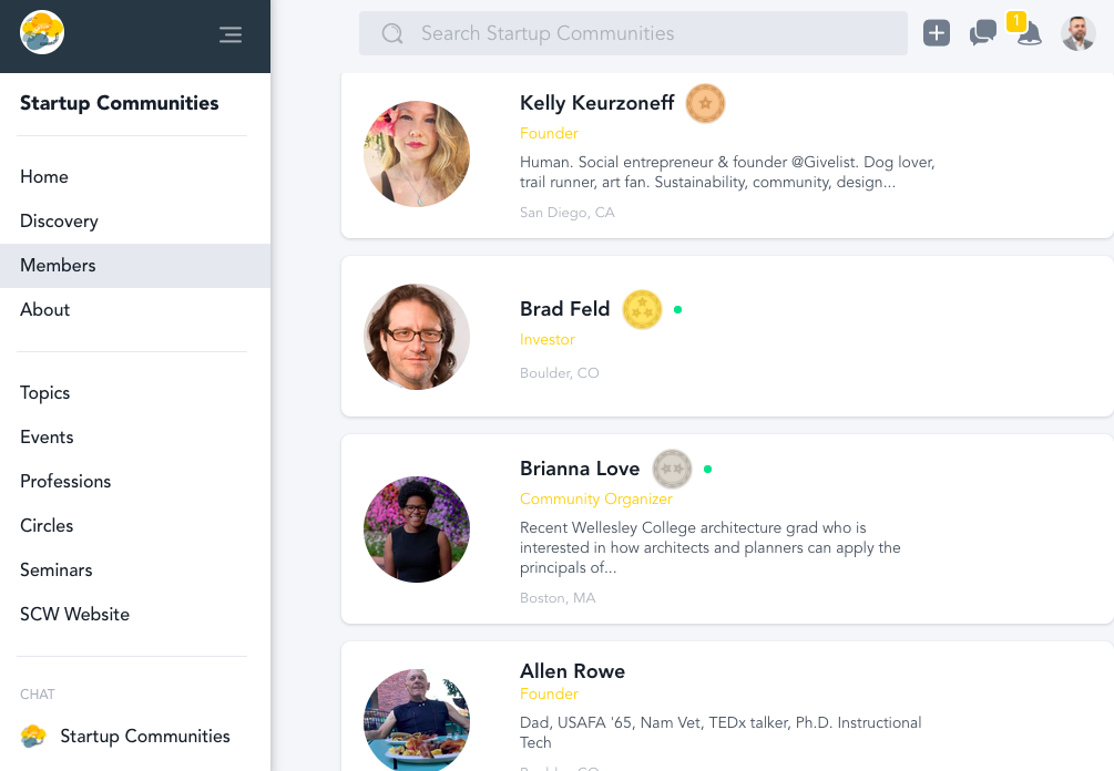 Mighty Networks Startup Community