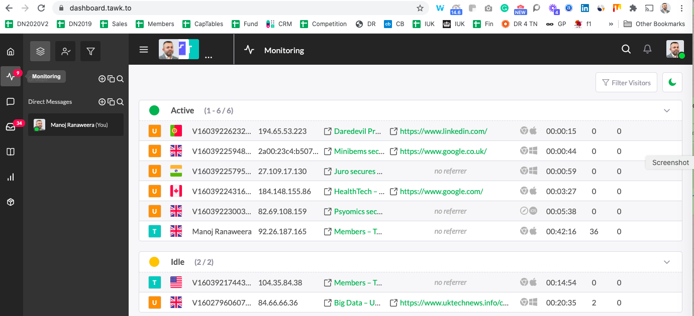 Watching traffic on Tawk